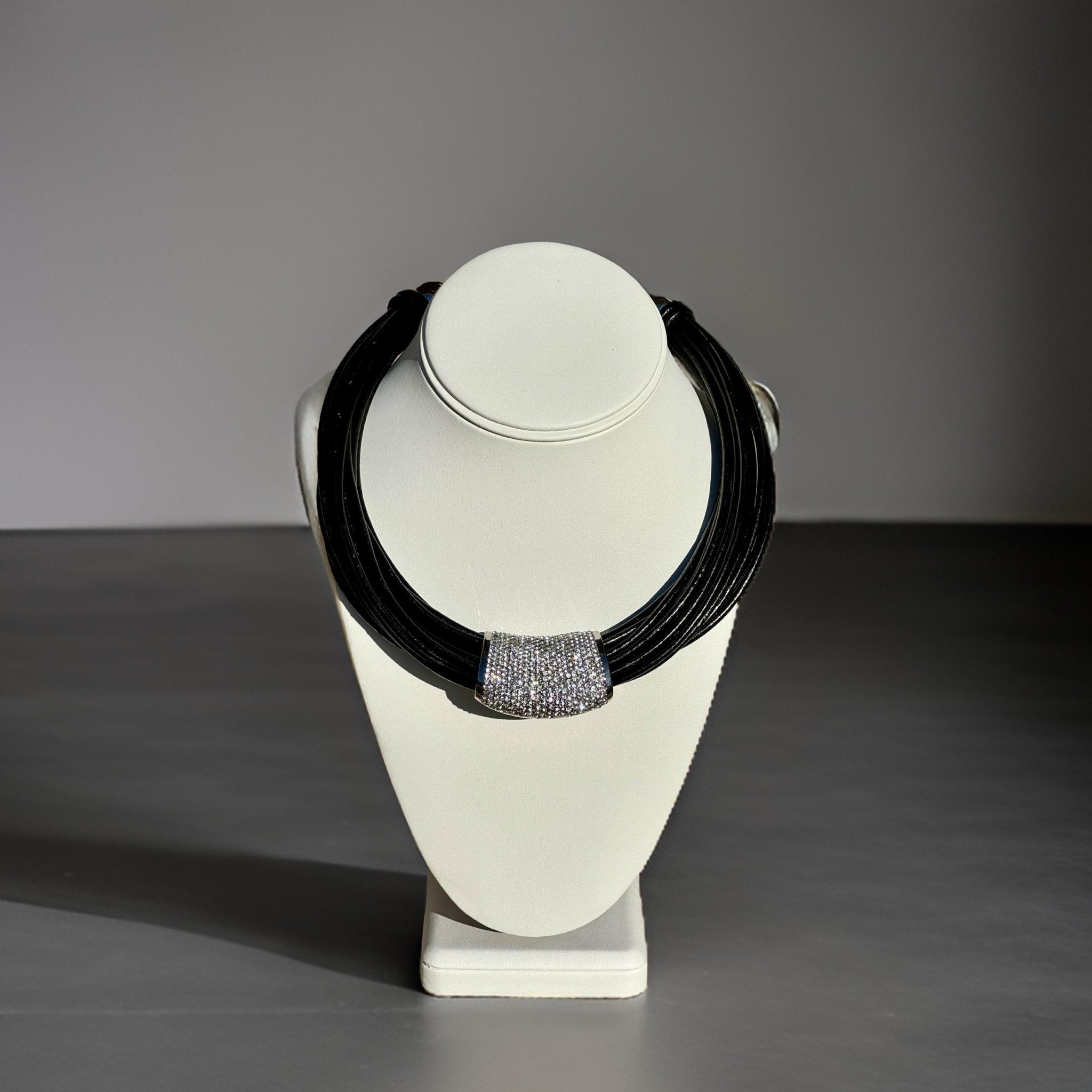 Black Leather Multi Strand Necklace - Reed House of Jewels