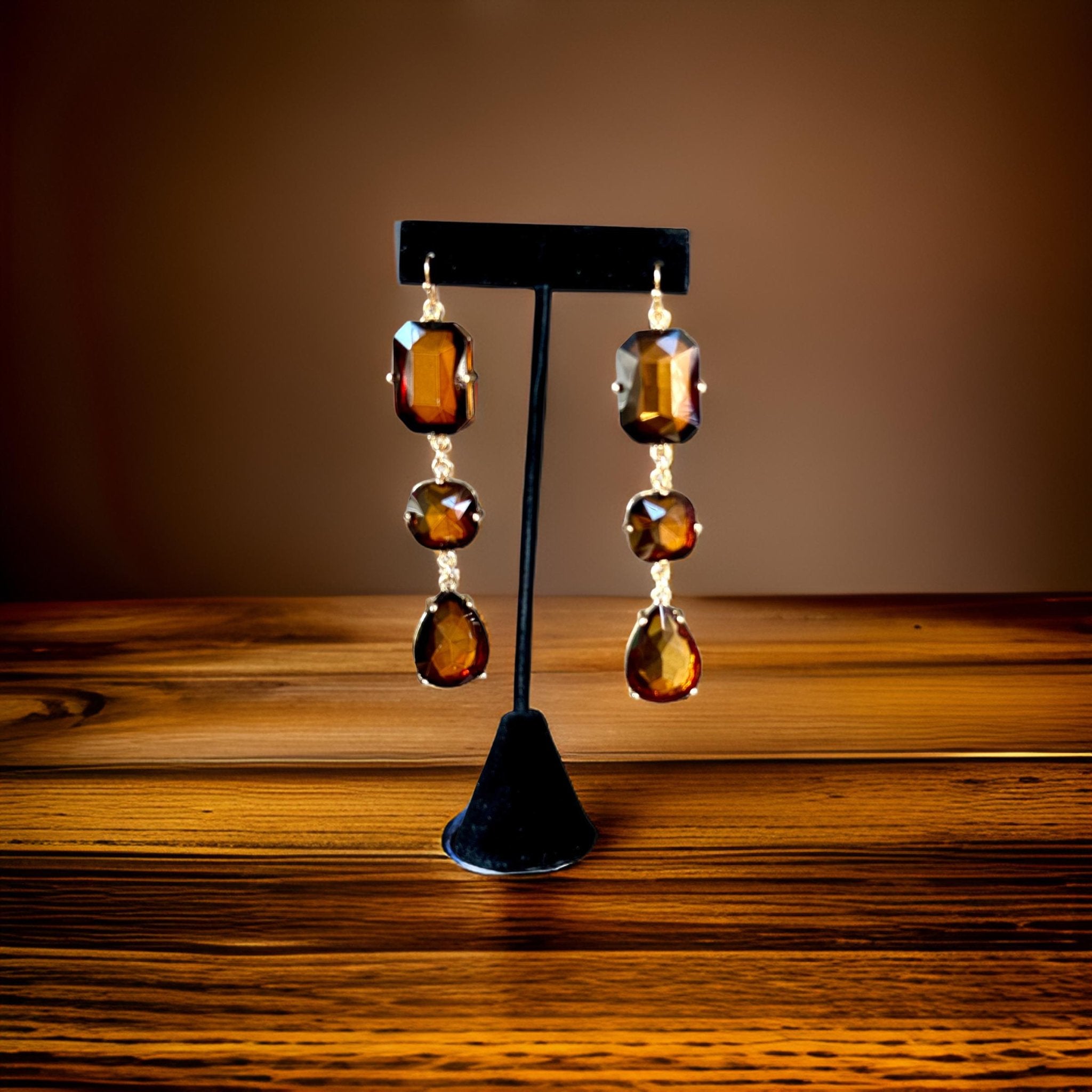 Topaz Three Tier Drop Earrings - Reed House of Jewels