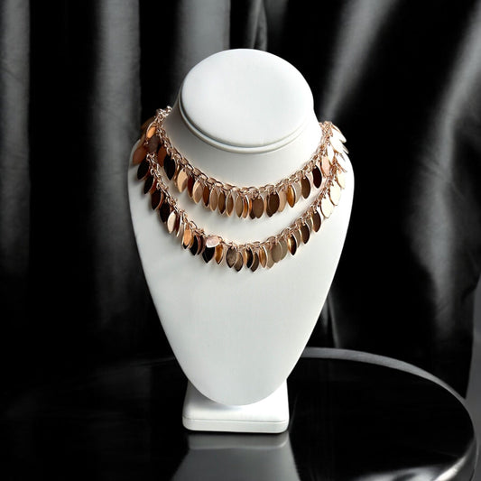 Rose Gold Leaves Layer Necklace - Reed House of Jewels