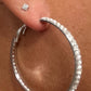 Rhinestone Medium Hoop Earrings - Silver - Reed House of Jewels