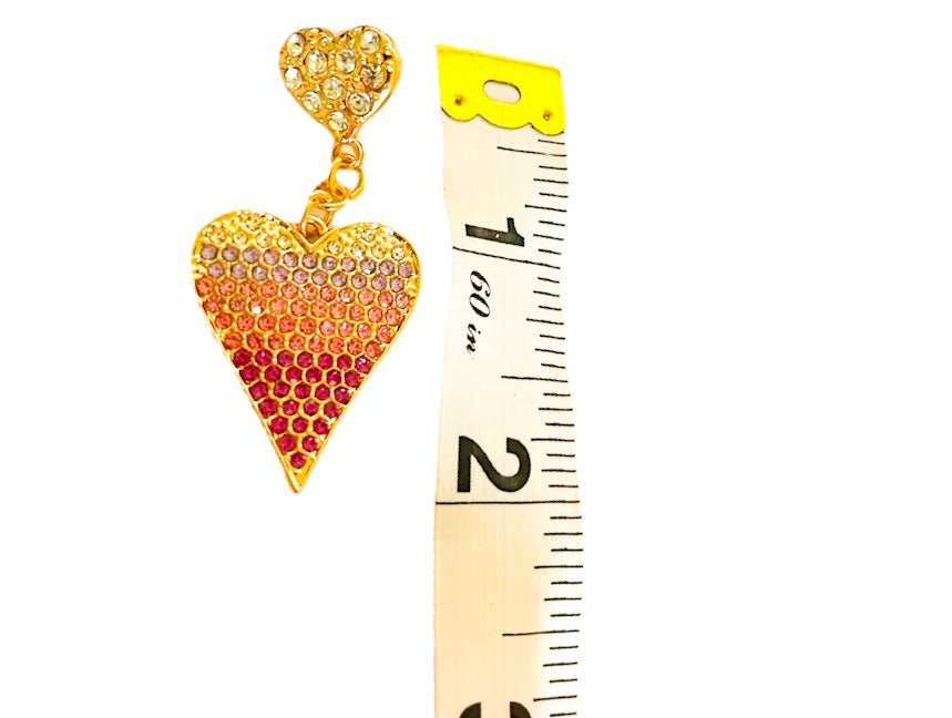 Pink Crystal Hearts Earrings - Reed House of Jewels