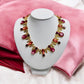 Gold - Tone Tri Color Crystal & Stone Statement Necklace - Reed House of Jewels