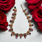 Gold - Tone Tri Color Crystal & Stone Statement Necklace - Reed House of Jewels