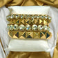 4 - Pc. Set Crystal & Pyramid Studded Stretch Bracelet Stack - Reed House of Jewels