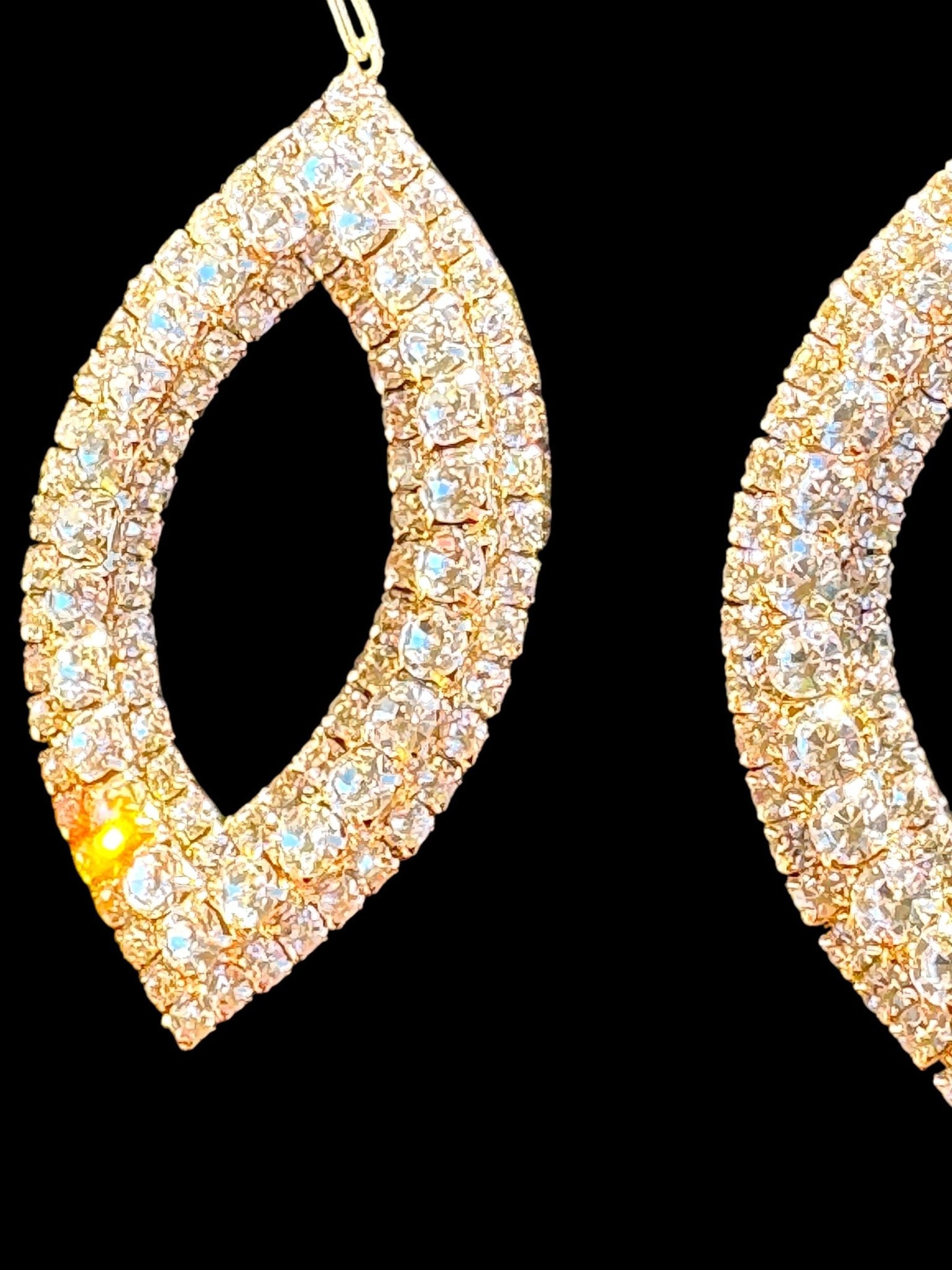 Crystal Large Oval Drop Earrings - Reed House of Jewels