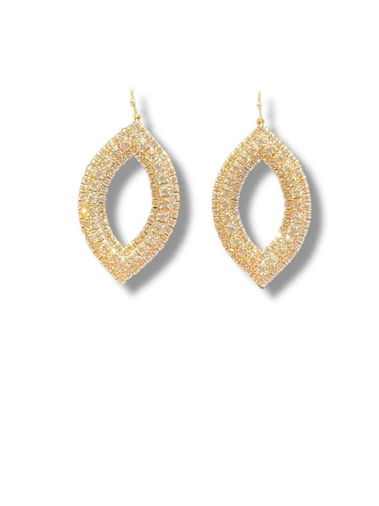 Crystal Large Oval Drop Earrings - Reed House of Jewels