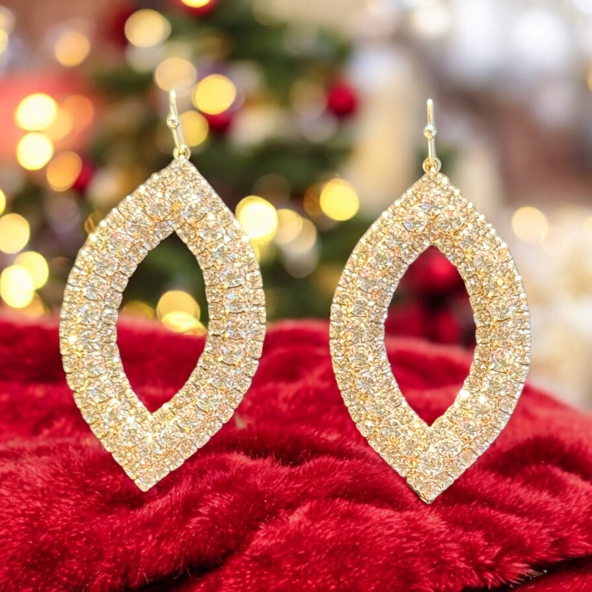 Crystal Large Oval Drop Earrings - Reed House of Jewels