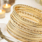 Gold Tone Textured Metal Bangle Stack - Reed House of Jewels