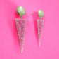 Black and Hot Pink Pave Crystal Triangle Earrings - Reed House of Jewels