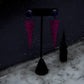 Black and Hot Pink Pave Crystal Triangle Earrings - Reed House of Jewels