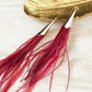 Red Feather and Gold Earrings - Reed House of Jewels