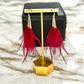 Red Feather and Gold Earrings - Reed House of Jewels