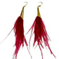 Red Feather and Gold Earrings - Reed House of Jewels