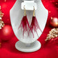 Red Feather and Gold Earrings - Reed House of Jewels