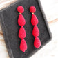 Red Beaded Ball Drop Earrings - Reed House of Jewels