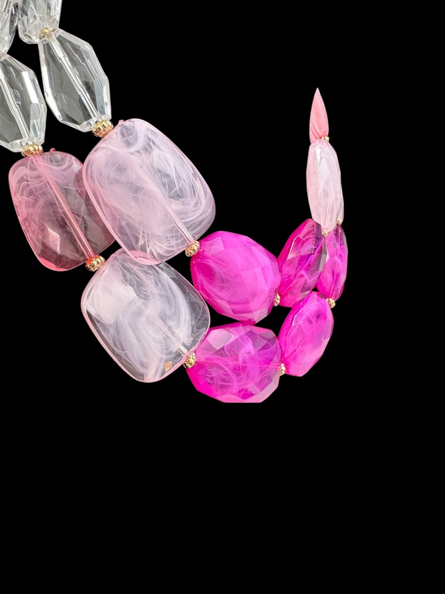 Pink Two Row Slab Statement Necklace - Reed House of Jewels