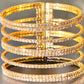 Gold Tone Crystal 5 Inch Cuff Bracelet - Reed House of Jewels