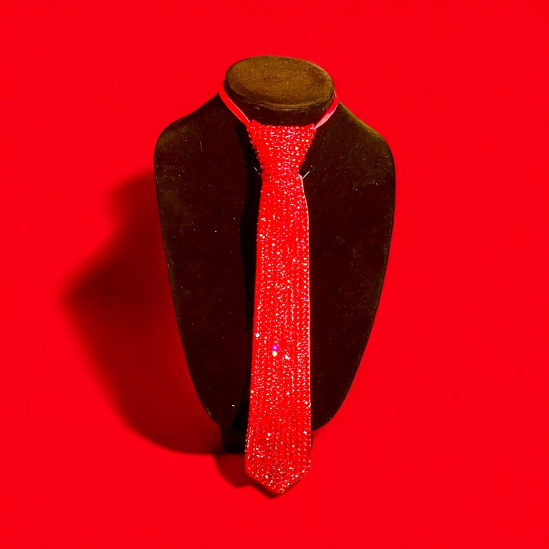 Red Rhinestone Adjustable Neck Tie - Reed House of Jewels