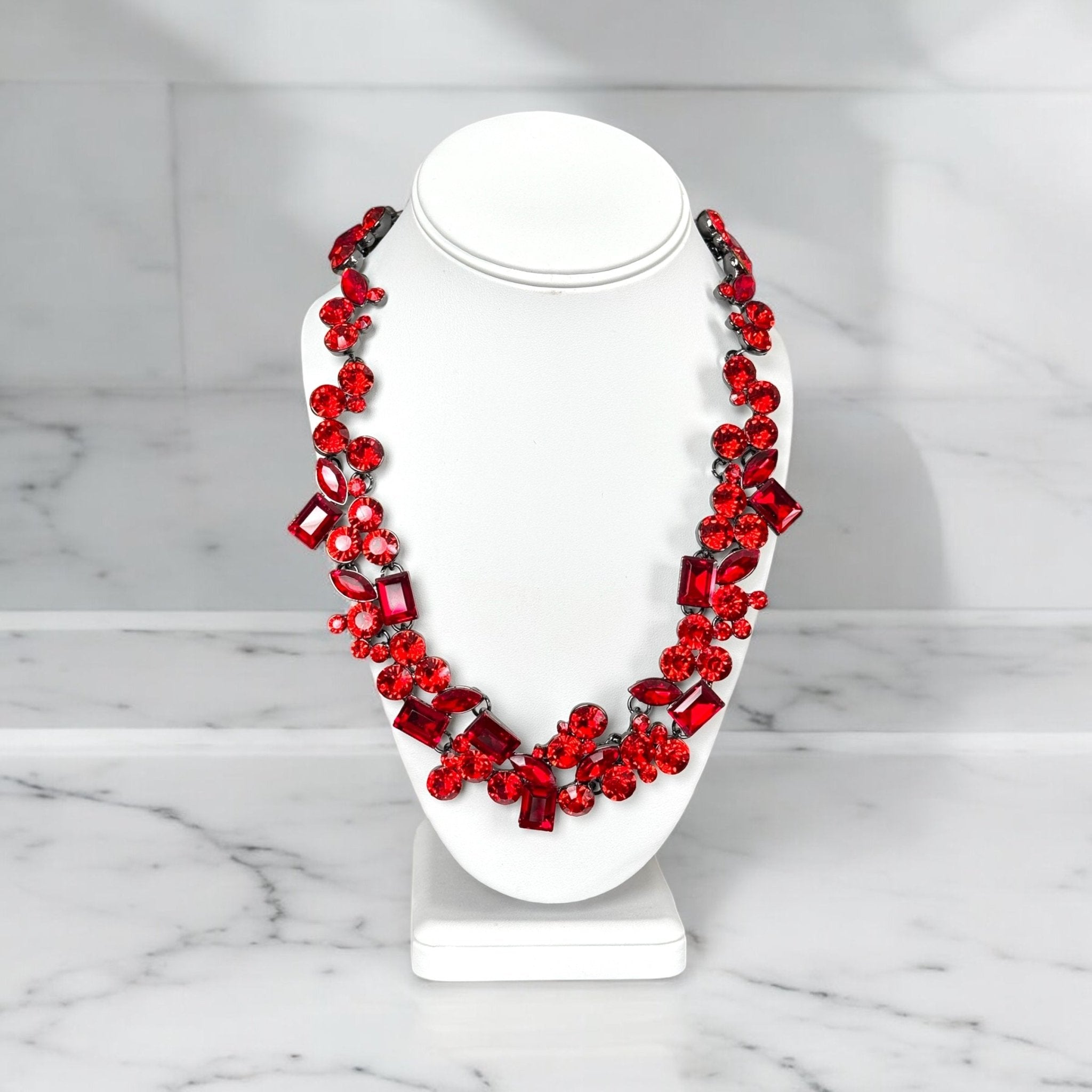 Deep Red Collar Necklace - Reed House of Jewels