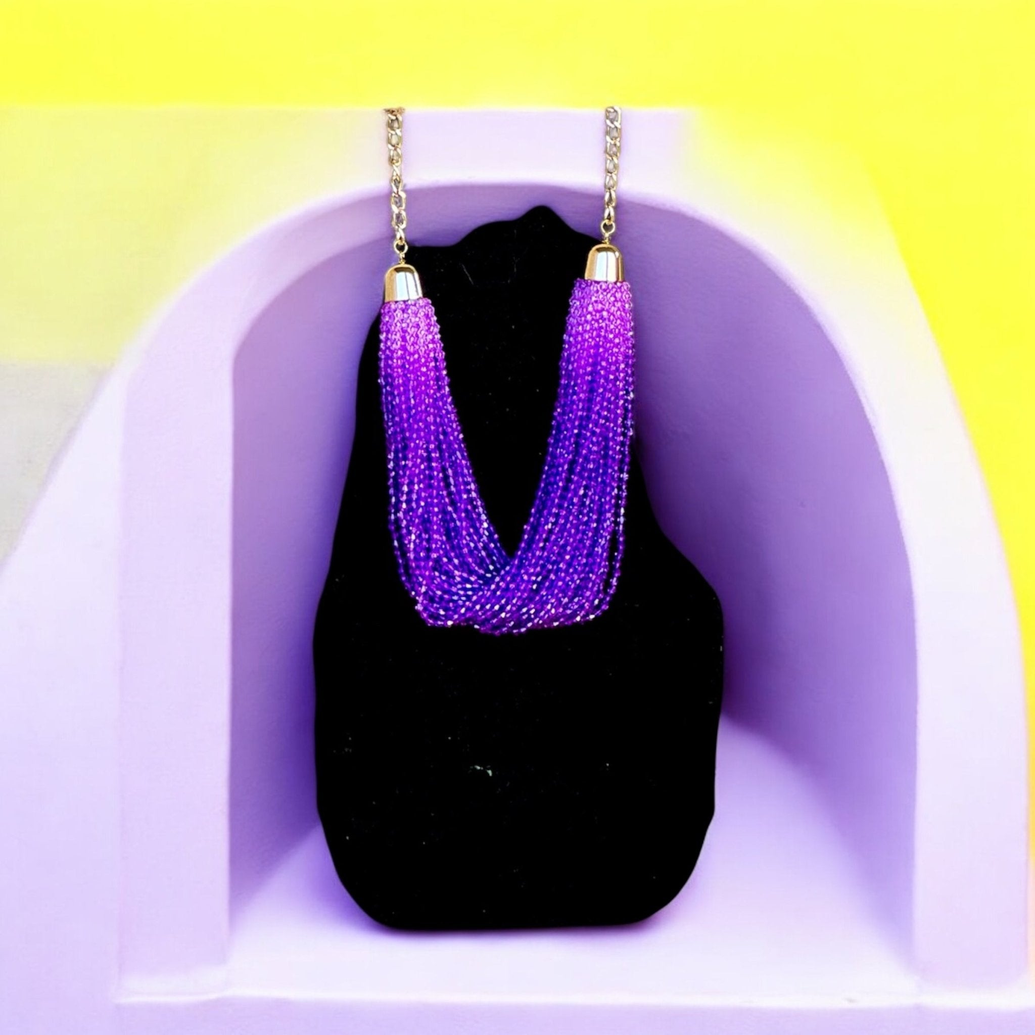 Multi - Strand Purple Bead Necklace - Reed House of Jewels
