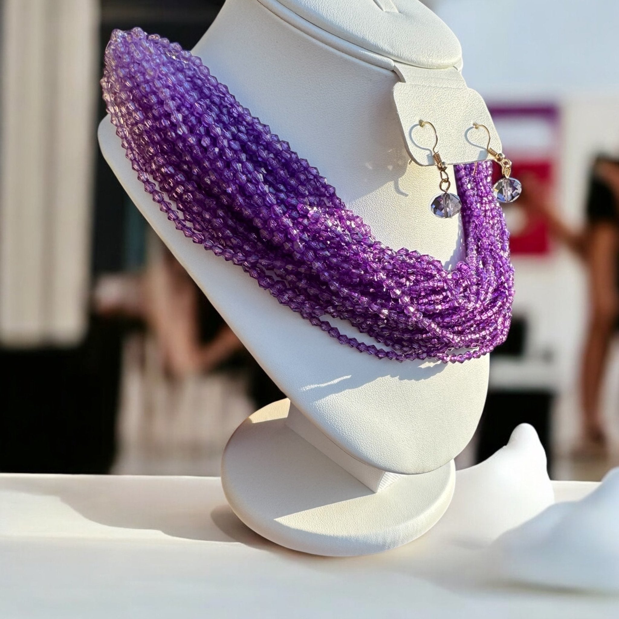 Multi - Strand Purple Bead Necklace - Reed House of Jewels