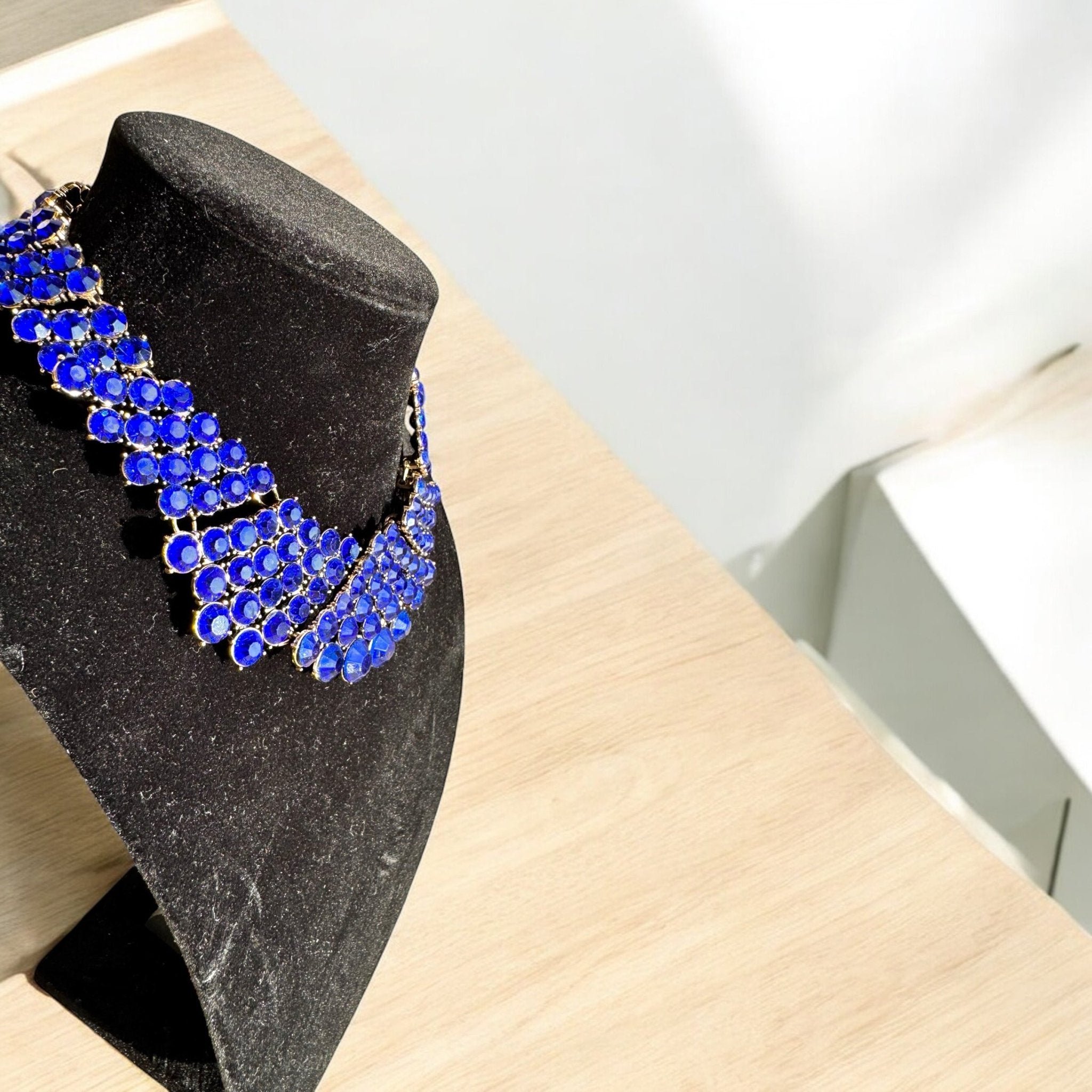 Royal Crystal Blue Statement Necklace - Reed House of Jewels