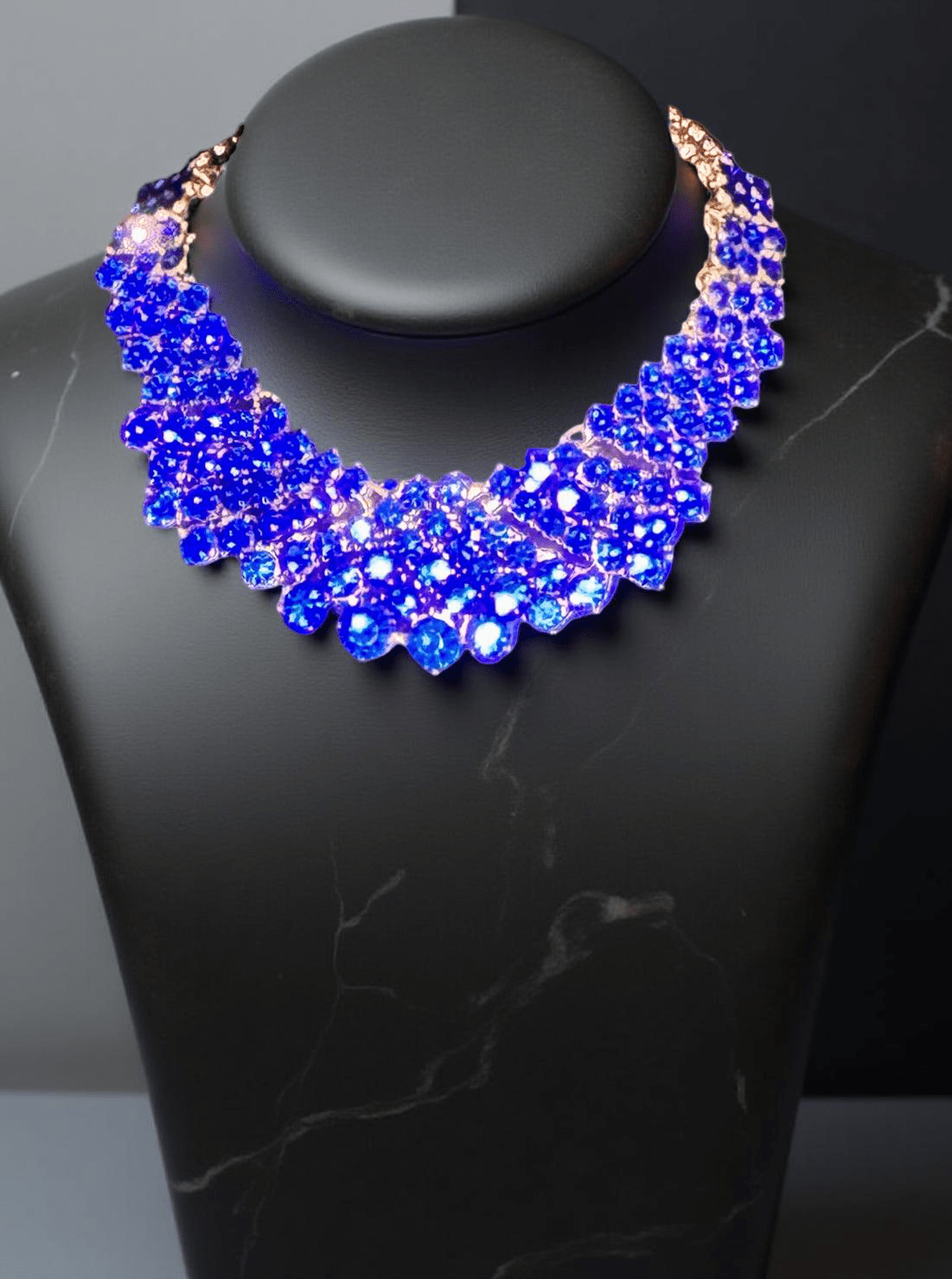 Royal Crystal Blue Statement Necklace - Reed House of Jewels
