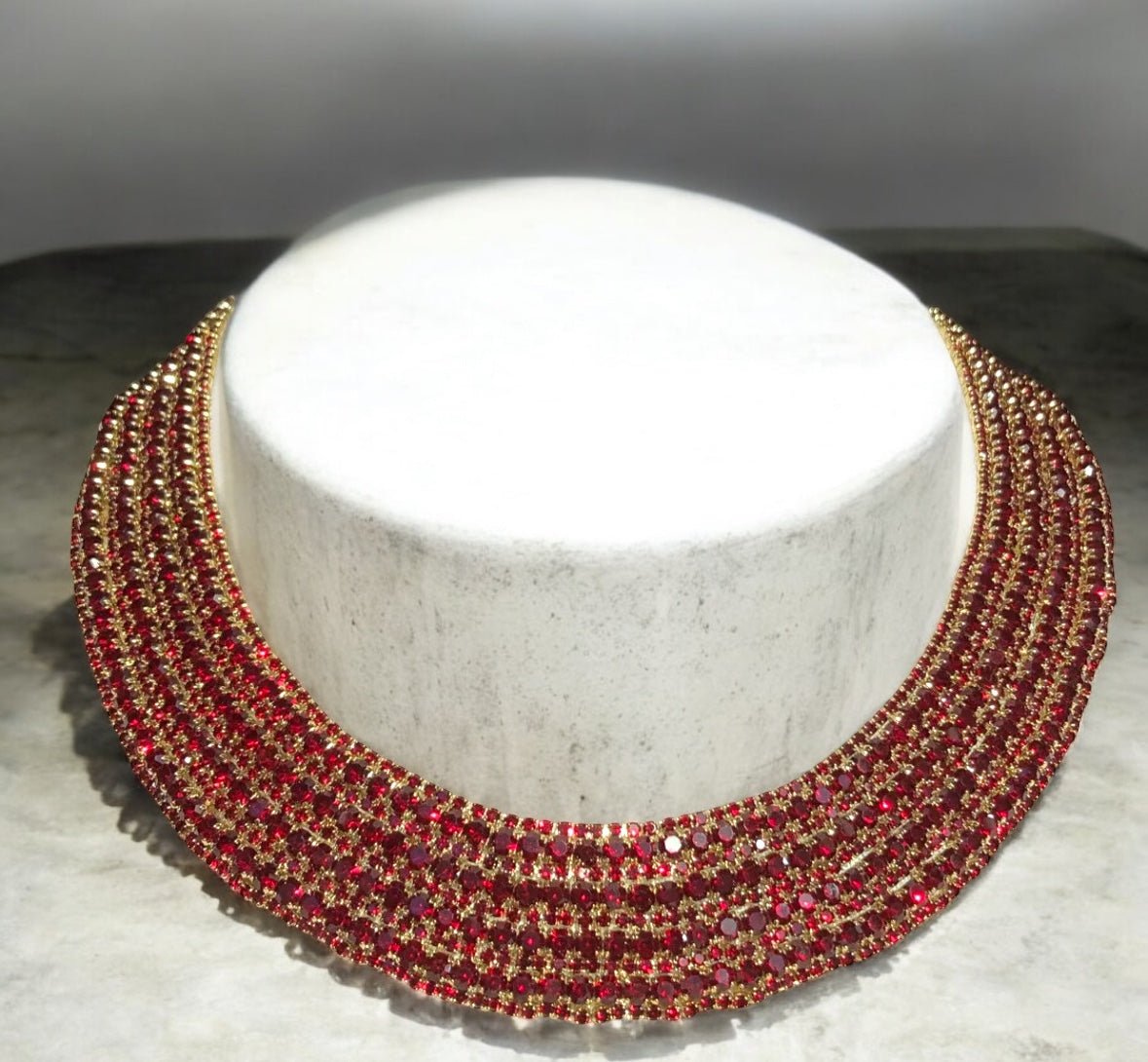 Red Crystal Collar Necklace - Reed House of Jewels