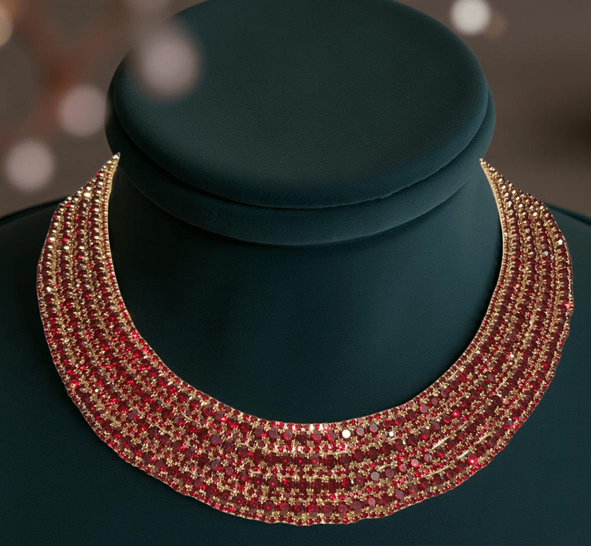 Red Crystal Collar Necklace - Reed House of Jewels