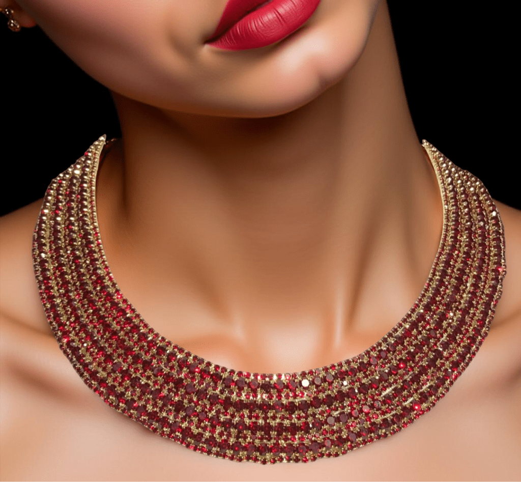 Red Crystal Collar Necklace - Reed House of Jewels