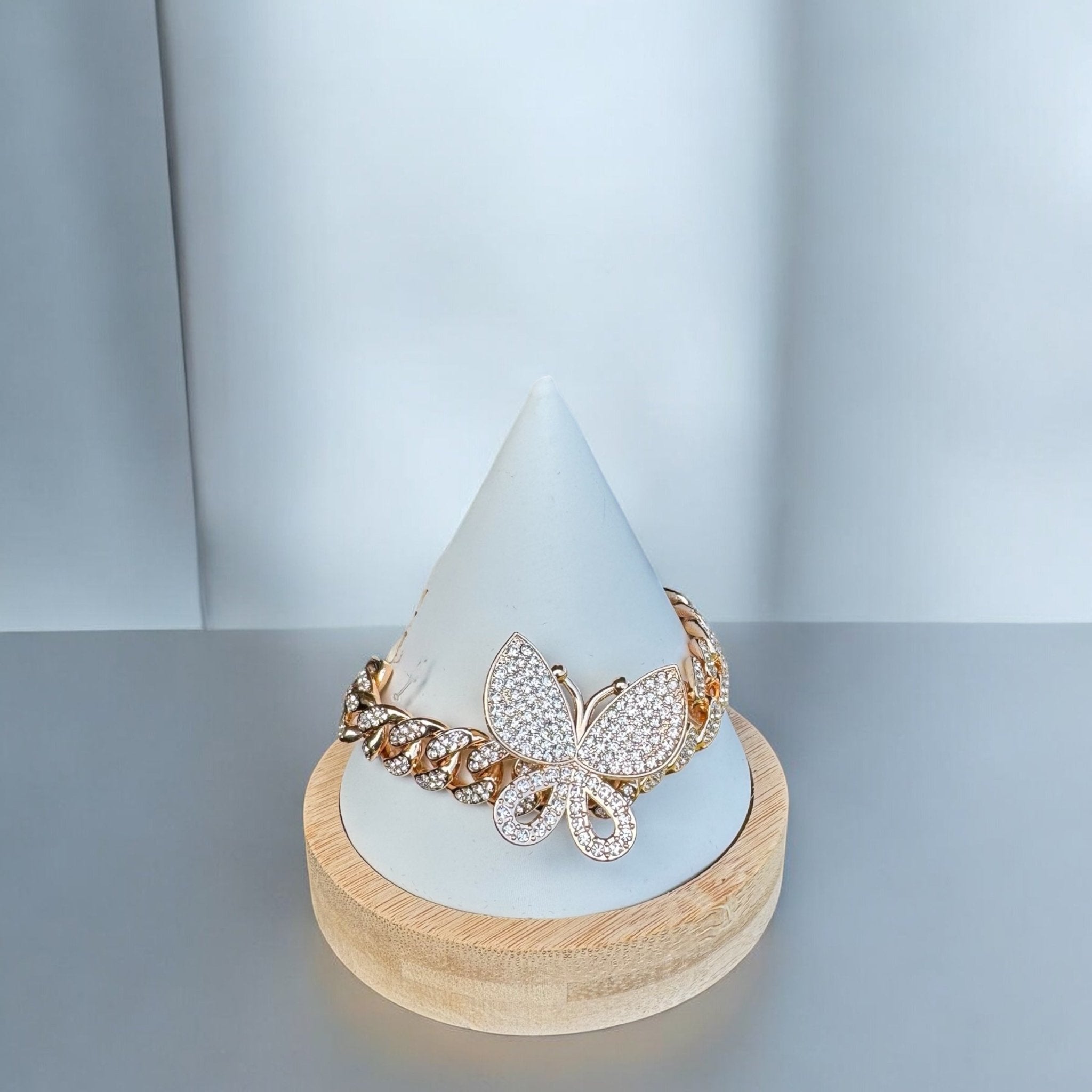 Iced Gold Butterfly Cuban Bracelet - Reed House of Jewels