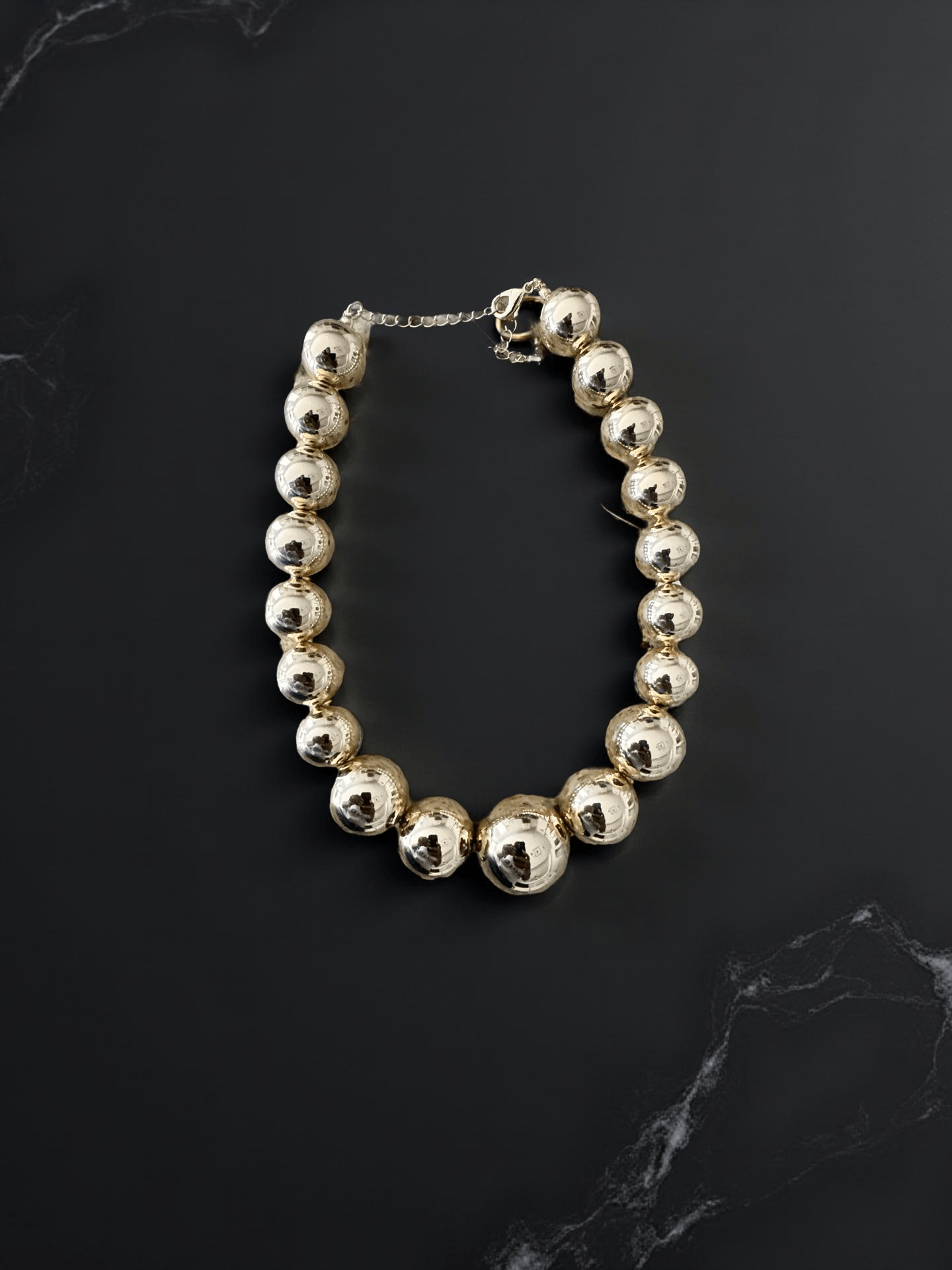 Large Gold Bead Statement Short Collar Necklace - Reed House of Jewels