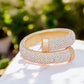 Rhinestone Crusted Wrap Gold Cuff - Reed House of Jewels