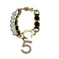 Black Woven Gold Pearl No 5 Bracelet - Reed House of Jewels