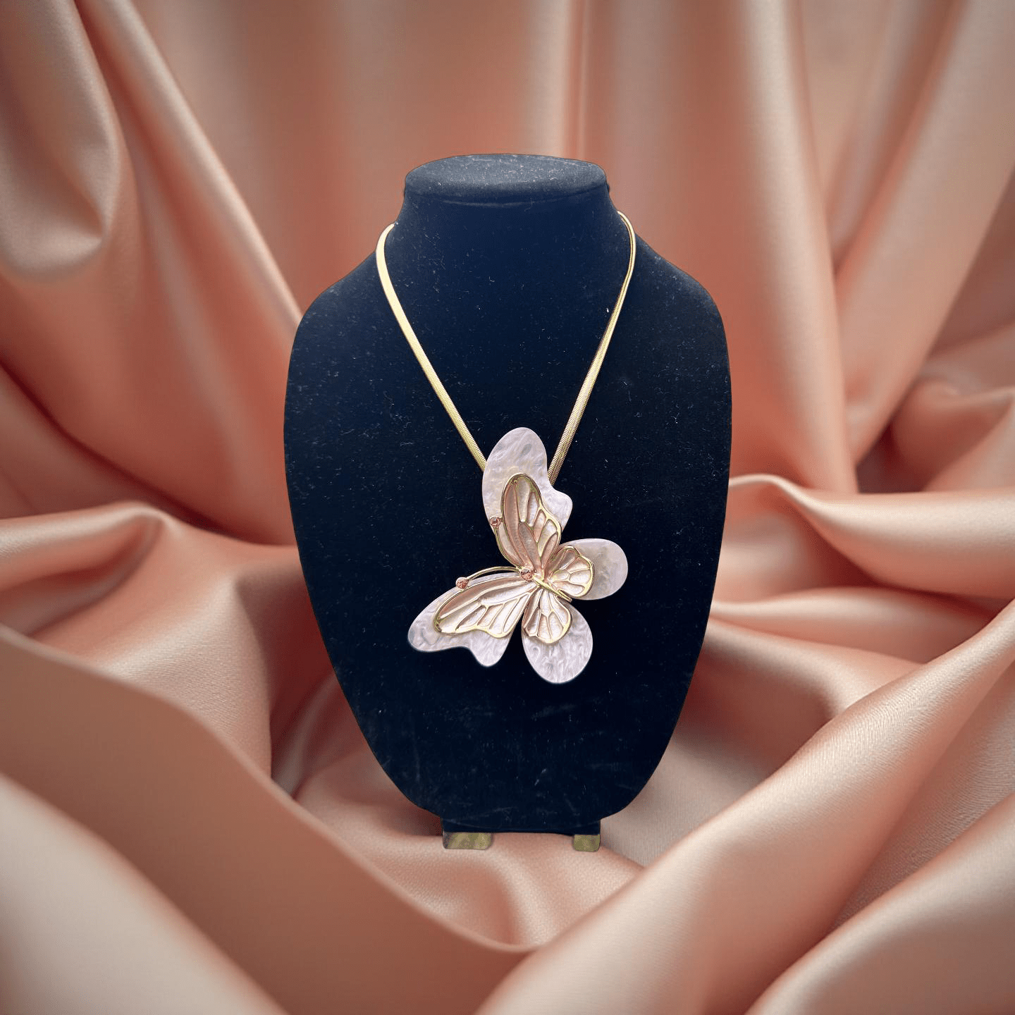 Necklace Light Pink Butterfly Pendant Set - Reed House of Jewels