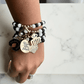 5 pcs Matte Black and White Black Girl Magic Bracelets Stack - Reed House of Jewels