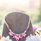 Fuchsia and Pink Crystal Gold Tone Necklace - Reed House of Jewels