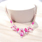 Fuchsia and Pink Crystal Gold Tone Necklace - Reed House of Jewels