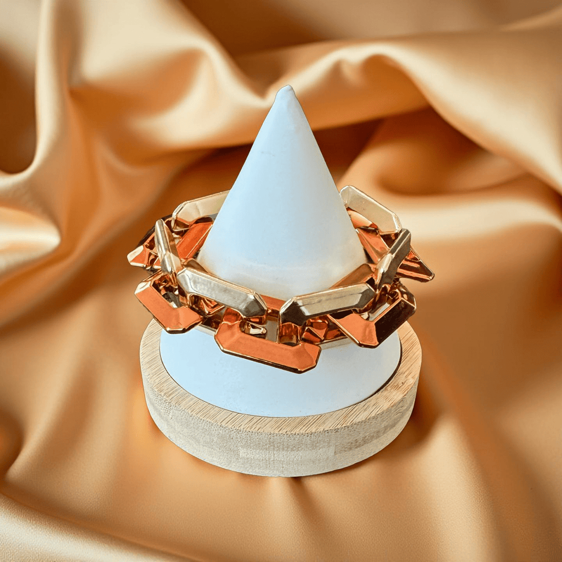 Two Toned Link Chain Bracelet - Orange - Reed House of Jewels