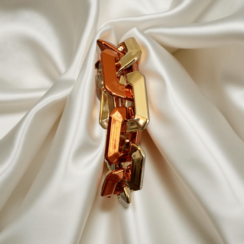 Two Toned Link Chain Bracelet - Orange - Reed House of Jewels