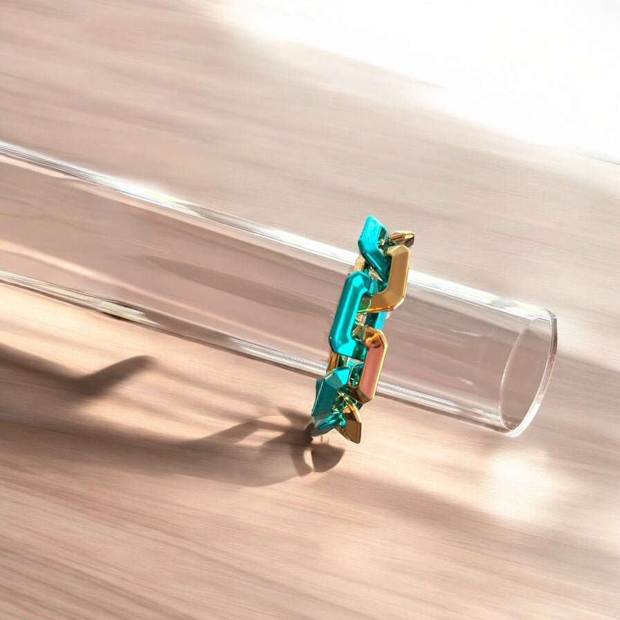 Two Toned Link Chain Bracelet - Teal - Reed House of Jewels