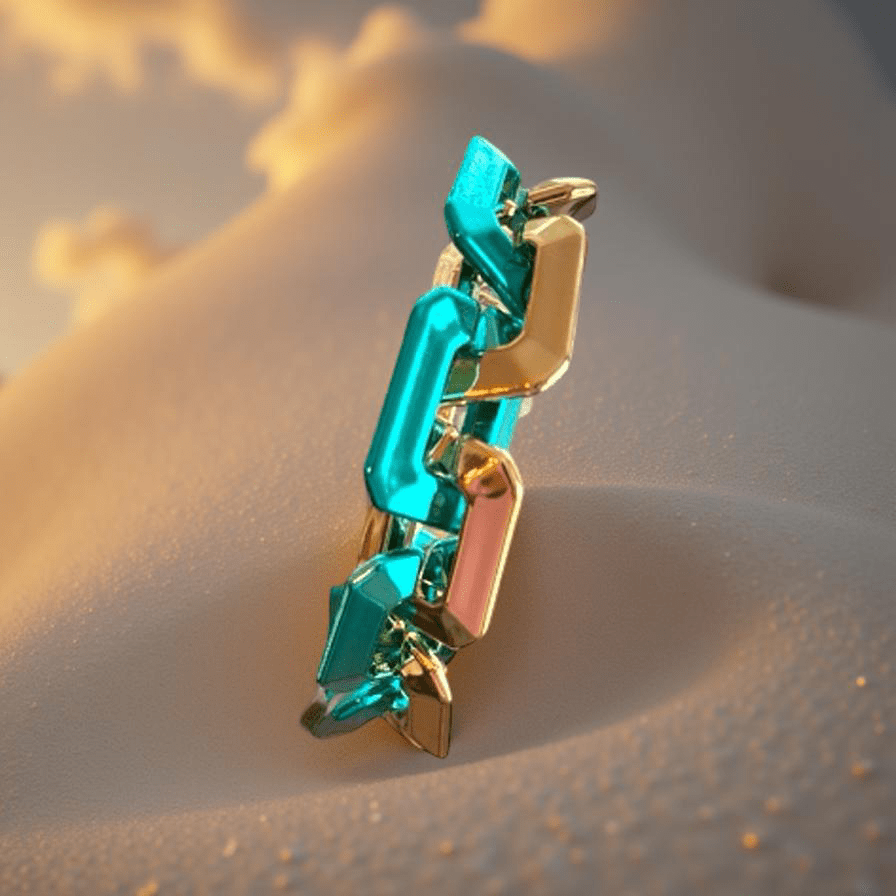 Two Toned Link Chain Bracelet - Teal - Reed House of Jewels