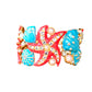 Beach Themed Crystal and Pearl Painted Cuff - Reed House of Jewels