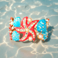 Beach Themed Crystal and Pearl Painted Cuff - Reed House of Jewels