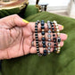 Oval Link Multi Bead Black and Gold Bracelet Stack - Reed House of Jewels