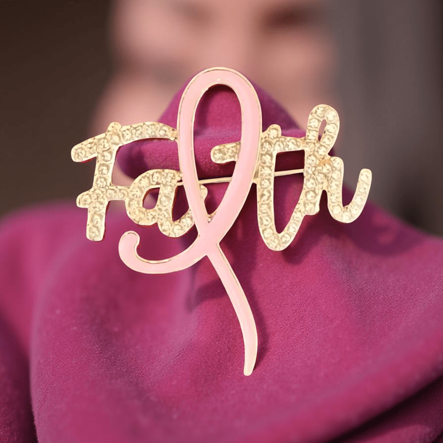 Faith Breast Cancer Awareness Brooch Pin - Reed House of Jewels