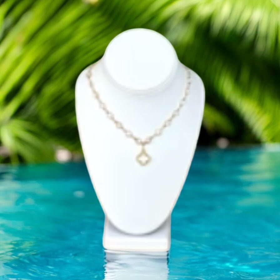 Crystal Motif Clover Pendant Necklace - Reed House of Jewels