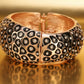 Leopard Print and Crystal Bangle Cuff Bracelet - Reed House of Jewels
