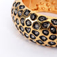 Leopard Print and Crystal Bangle Cuff Bracelet - Reed House of Jewels