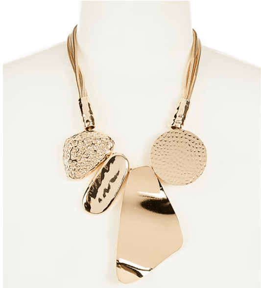 Gold Metal Statement Collar Necklace - Reed House of Jewels